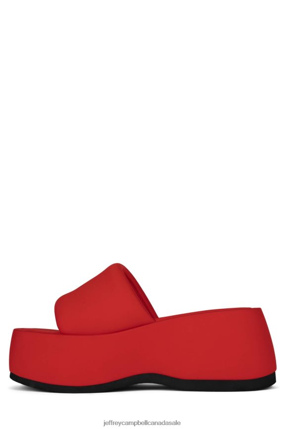TXT-ME Women Red Neoprene PLRNJH1 Jeffrey Campbell Platform Sandal