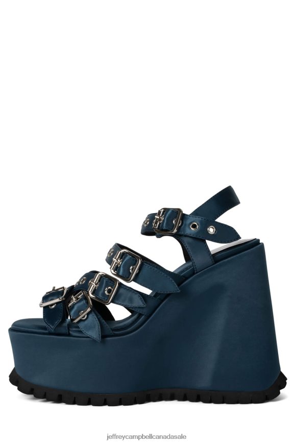VOIDOID Women Blue Satin PLRNJH1086 Jeffrey Campbell Platform Sandal