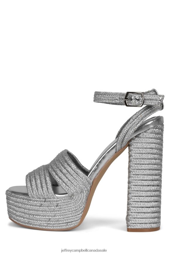 YAWL Women Silver PLRNJH1175 Jeffrey Campbell Platform Sandal